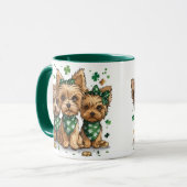 St. Patrick's Day Yorkshire Terrier Dogs Tasse (Vorderseite Links)