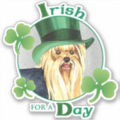 St. Patrick's Day Yorkshire Terrier Vinyl Sticker (Vorderseite)