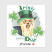 St. Patrick's Day Yorkshire Terrier Vinyl Sticker (Blatt)