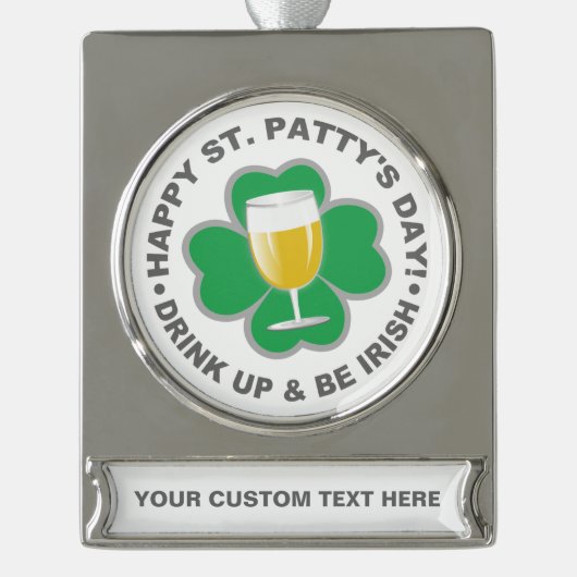 St. Patrick's Day Zolldekoration Banner-Ornament Silber (Vorderseite)