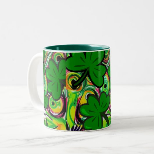St. Patrick's Day Zweifarbige Tasse (Vorderseite Links)