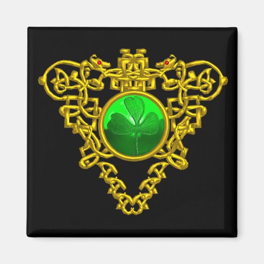 ST. PATRICK'S DAZELLTIC HEART KLEEBLATT Black Magnet (Vorne)