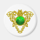 ST. PATRICK'S DAZELLTIC HERZ KLEEBLATT Weiß Magnet (Vorne)