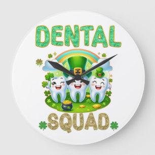 St Patricks Dental Squad Dentist Assistentin Tech Große Wanduhr
