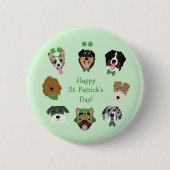 St Patricks Dog Face Pattern Button (Vorderseite)