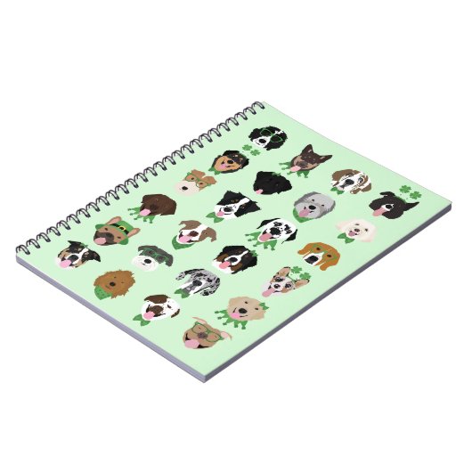 St Patricks Dog Face Pattern Notizblock (Linke Seite)