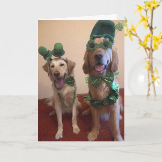 St. Patrick's Dog Karte (Gelbe Blume)
