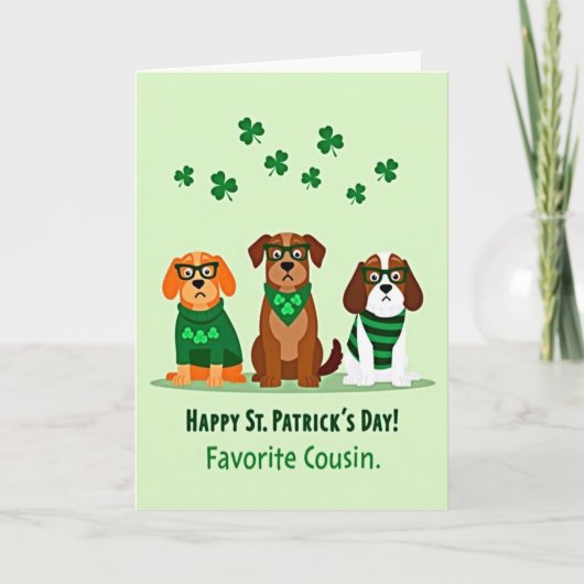 St Patricks Dogs Cousin Card Karte (Vorderseite)