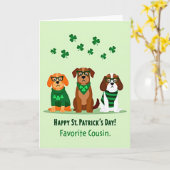 St Patricks Dogs Cousin Card Karte (Gelbe Blume)