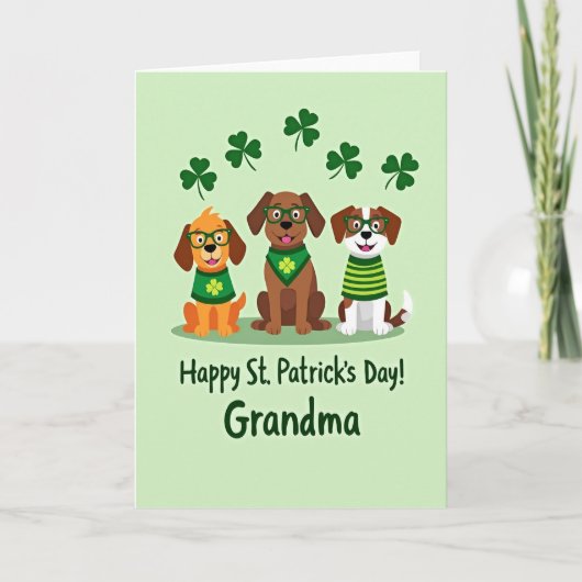 St Patricks Dogs Oma Karte (Vorderseite)