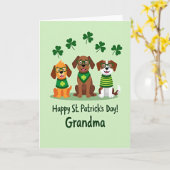 St Patricks Dogs Oma Karte (Gelbe Blume)