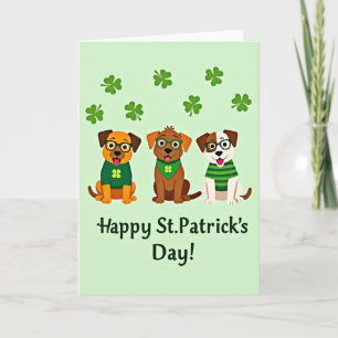 St Patricks Dogs Spaß Tag Karte