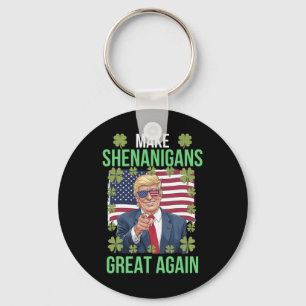 St Patricks Donald Trump Amerikanische Flagge mach Schlüsselanhänger