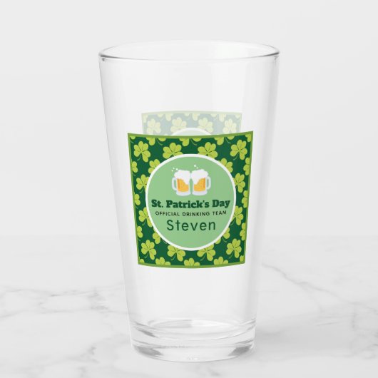 St. Patrick's Drinking Team Clover Pattern Glas (Rückseite)