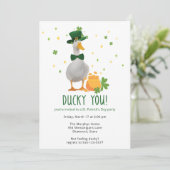 St. Patrick's Ducky You Party Invitation Einladung (Stehend Vorderseite)