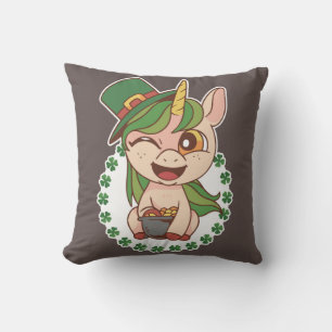 St Patricks Einhorn Kissen