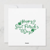 St. Patrick's Feiertagskarte (Rückseite)