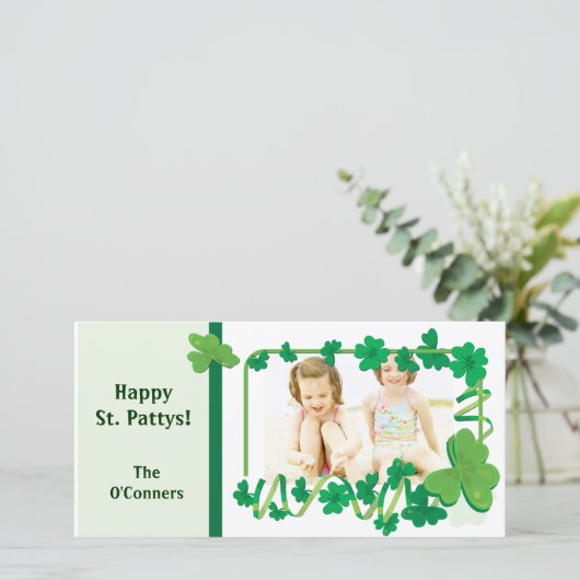 St. Patrick's Foto Card (Stehend Vorderseite)