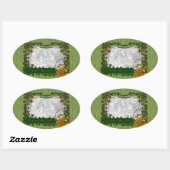 St Patricks - FOTO hinzufügen - Kleeblatt-Rahmen Ovaler Aufkleber (Blatt)