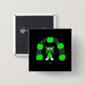 St. Patrick's FrankenCheese 2 Zoll Square Button (Vorne & Hinten)