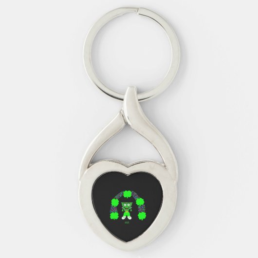 St. Patrick's FrankenCheese Heart Keychain Schlüsselanhänger (Vorderseite)