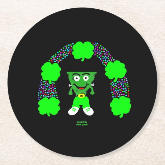 St. Patrick's FrankenCheese Round Paper Untersetze Runder Pappuntersetzer (Vorderseite)