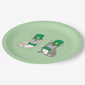St. Patricks French Bulldogs Pappteller (Schrägansicht)