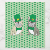 St. Patricks French Bulldogs Weinetikett (Einzelnes Label)