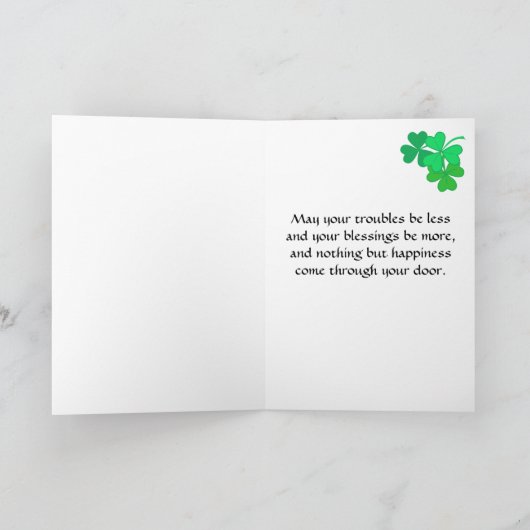 St Patrick's Fun Leprechaun Card Karte (Innenseite)