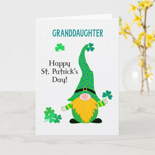 St Patrick's Fun Leprechaun Card Karte (Gelbe Blume)