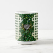 St. Patricks Funkelnd Kleeblatt mit Herz Kaffeetasse (Mittel)
