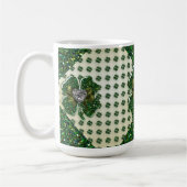 St. Patricks Funkelnd Kleeblatt mit Herz Kaffeetasse (Links)