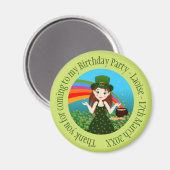 St. Patricks Geburtstagsmädchen Danke Magnet (Vorderseite/Rückseite)