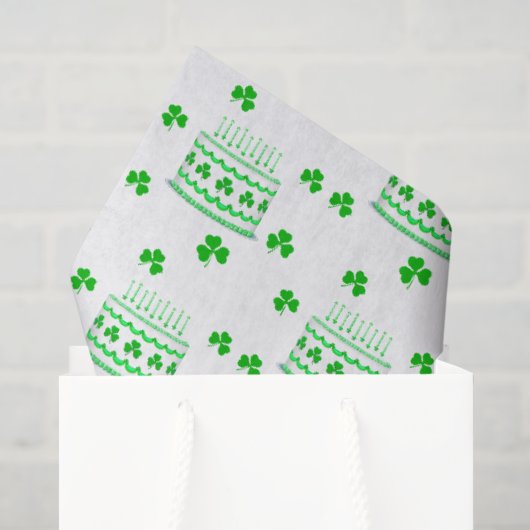 St. Patrick's Geburtstagstorten-Muster Seidenpapier (Geschenktüte)