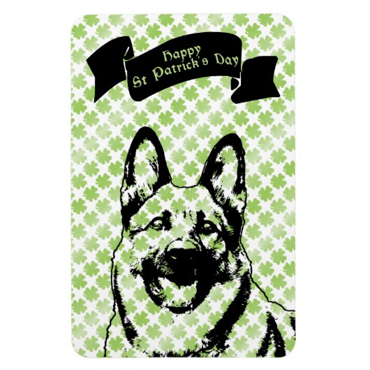 St Patricks German Shepherd Silhouette Magnet (Vertikal)
