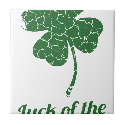st patricks gestresstes Glücksklee Fliese (Vorderseite)