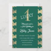 St. Patricks Glücklicher Erster Geburtstag Grüner Einladung (Vorderseite)