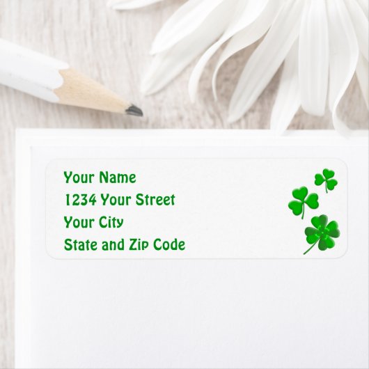St. Patricks Glückskleeblatt Personalisierte Adres (Insitu)