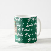 St. Patricks Glückstag Süße Katze Koboldhut, Kaffeetasse (VorderseiteRechts)
