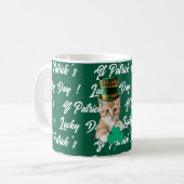 St. Patricks Glückstag Süße Katze Koboldhut, Kaffeetasse (Vorderseite Links)
