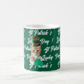 St. Patricks Glückstag Süße Katze Koboldhut, Kaffeetasse (Mittel)