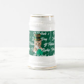 St. Patricks Glückstag Süße Katzenmütze Kobold, Bierglas (Mittel)