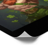 St Patricks Gnom Bodybuilder Pose Muskel Leprechau Poster (Ecke)