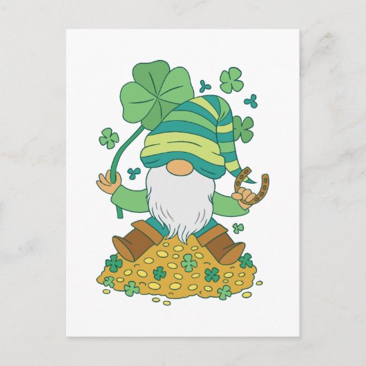 St. Patrick's Gnome Postkarte (Vorderseite)