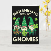 St Patricks Gnome Schabernack mit Gnomies Männern Karte (Gelbe Blume)