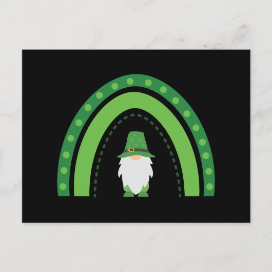 St Patricks Gnome und Rainbow Postkarte (Vorderseite)