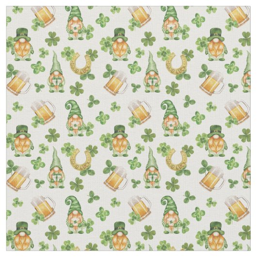 St. Patrick's Gnomes Fabric Stoff (Nahaufnahme)