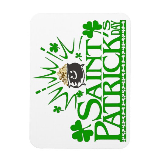 St. Patricks Gold Pot Flexible Magnet (Vertikal)