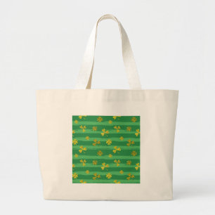St. Patricks goldene Shamrocks Jumbo Stoffbeutel