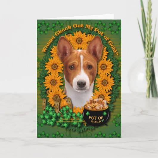 St. Patricks - Goldschatz - Basenji Karte (Vorderseite)